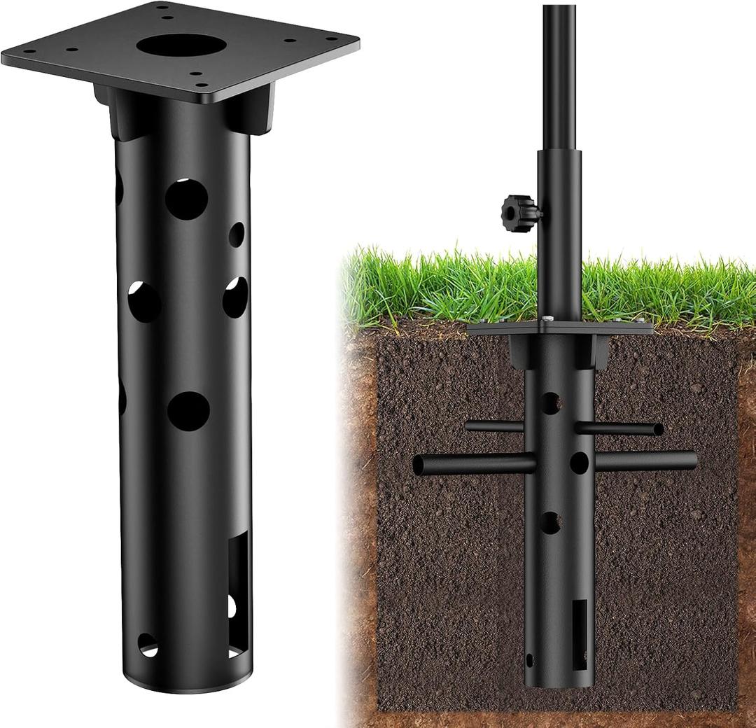 In-ground Umbrella Base, Cantilever Umbrella Base, Universal Stainless Steel Outdoor Umbrella Stand for Lawns, Terraces, Gardens, Cafes, Pool
