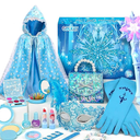 Golray Toys for Girl Gift Kids Makeup Kit Winter Princess Dress Up Set, Purse & Ice Cape & Real Make up & Nail Polish & Snow Wand, Birthday Gift Toys for Little Girls Toddlers Age 3 4 5 6 7 8 Year Old