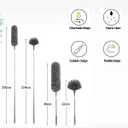 Cobweb Duster with Extension Pole, Ceiling Cobweb Cleaner Kit with 2 Duster Heads, 15-100 Inch Telescopic Microfiber Cleaning Duster, Corner Dusting Tool for High Walls, Fans, Blinds Gray (White)