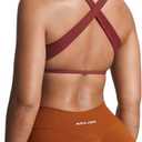 Aoxjox Women's Workout Sports Bras Square Neck Emma Cross Back Fitness Training Gym Bra Yoga Crop Tank.XS