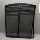 Folding Fireplace Screen Gate for Kids/Pets, Wrought Iron Decor Mesh Fireplace Screen Protector, Fire Spark Guard for Indoor Outdoor Beautiful Scenery