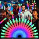 wellent 64 Pack Foam Glow Sticks, Bulk LED Foam Sticks, Foam Light Up Sticks with 3 Mode Colorful Flashing, Glow Party Supplies, Glow Sticks Bulk Party Pack for Wedding, Birthday, Concert, Halloween