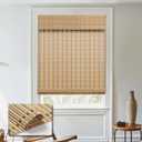 HIDODO Cordless Bamboo Roman Shades Semi-Privacy, Natural, 31" W x 64" H
