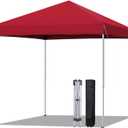 6x6 Pop Up Canopy Tent, Easy Setup Canopy for Outdoor Shades (Red)