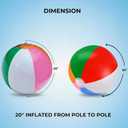 10 Pack 20" Beach Balls - Large Rainbow Beach Ball Inflatable Pool Toys for Party Supplies Decorations, Adults Kids Birthday Luau Summer Beach Water Games Beachball Party Favors