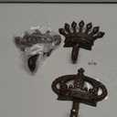 HomeOffice Cast Iron Crown Wall Hooks, Set of 3, 5" x 5"