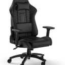 Corsair TC100 Relaxed Gaming Chair - Leatherette - Racing-Inspired Design - Lumbar Pillow - Detachable Memory Foam Neck Pillow - Adjustable Seat Height - Adjustable Armrests - Black