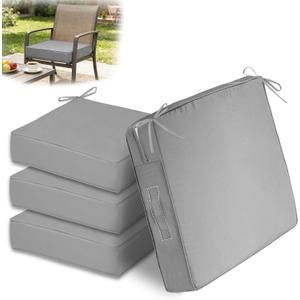 18x16 Outdoor Chair Cushions Set of 4,Furniture Cushion,Light Gray, 4Set-18.5*16