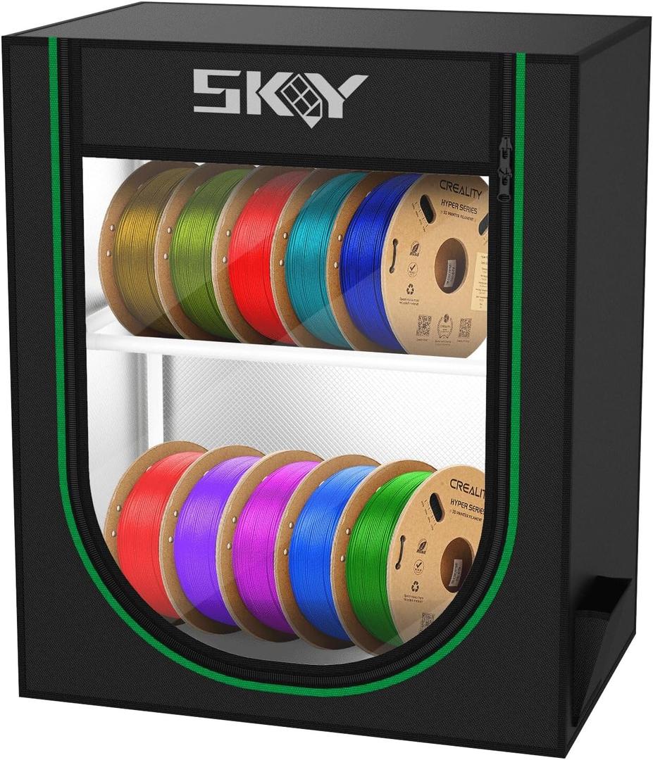 Skouphy 3D Printer Filament Storage Box, 2-Tier Storage Shelves for 3D Printing Business, Studio, Office Workshop -10 Rolls