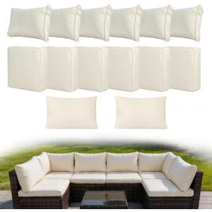 14 Piece Outdoor Cushion Covers Replacement, Waterproof Patio Couch Cushion Covers, Outdoor Furniture Sofa Covers with Zippers, Cover Only(14Pcs-Beige, 24 * 24 * 3.15-inch)