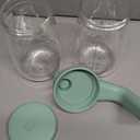 Momcozy Glass Breast Milk Pitcher, Milk Storage Container with Flat Lid & Handle Lid, Wide Mouth Leak-Resistant, Baby Formula Pitcher, Heat & Cold Resistant, 2 PCS, 32OZ Each (64OZ Total) (Green)