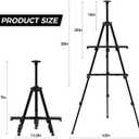 Art Easel for Painting and Display  Adjustable Floor 66 Inch Folding Aluminum Easel Stand for Sign - Table Top Canvas Stand - Portable Drawing Paint Heavy Duty for Artists Adults Holder or Teen