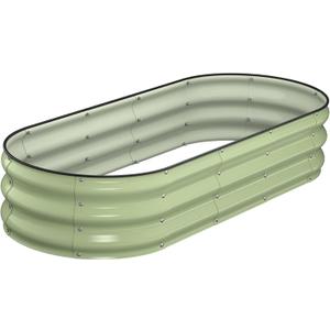 Winpull Raised Garden Bed Kit, 5x2x1 ft Galvanized Planter Box Outdoor with Safety Edging, Large Metal Raised Beds for Gardening Vegetables Flower Fruits (Avocado Green)