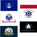 Military Flags, Military All Branch Flags, 3x5 ft, Double Sided Flag, 6 Pcs Flags for Memorial Day, Veterans Day Decorations