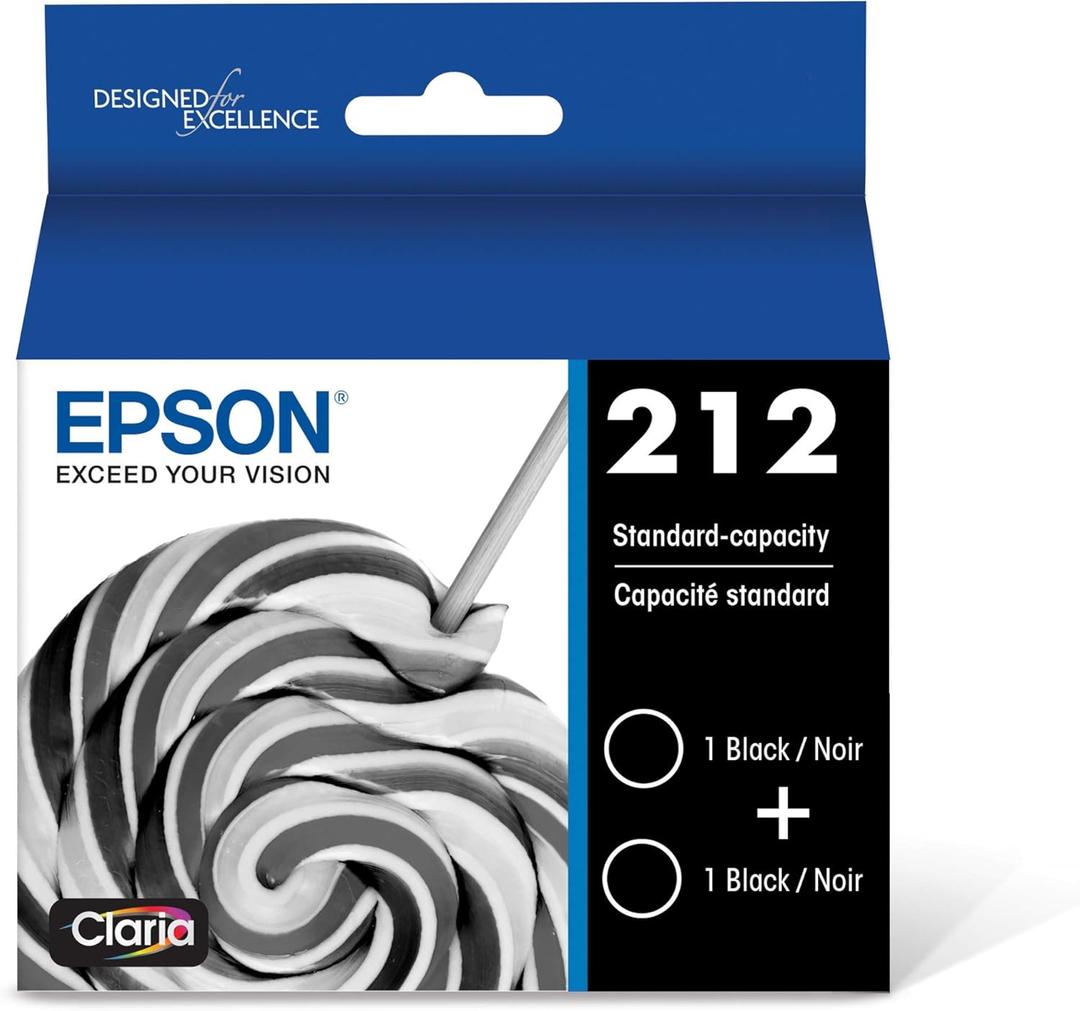 EPSON 212 Claria Ink Standard Capacity Black Cartridge (T212120S) Works with WorkForce WF2830, 2850 and Expression XP4100, 4105