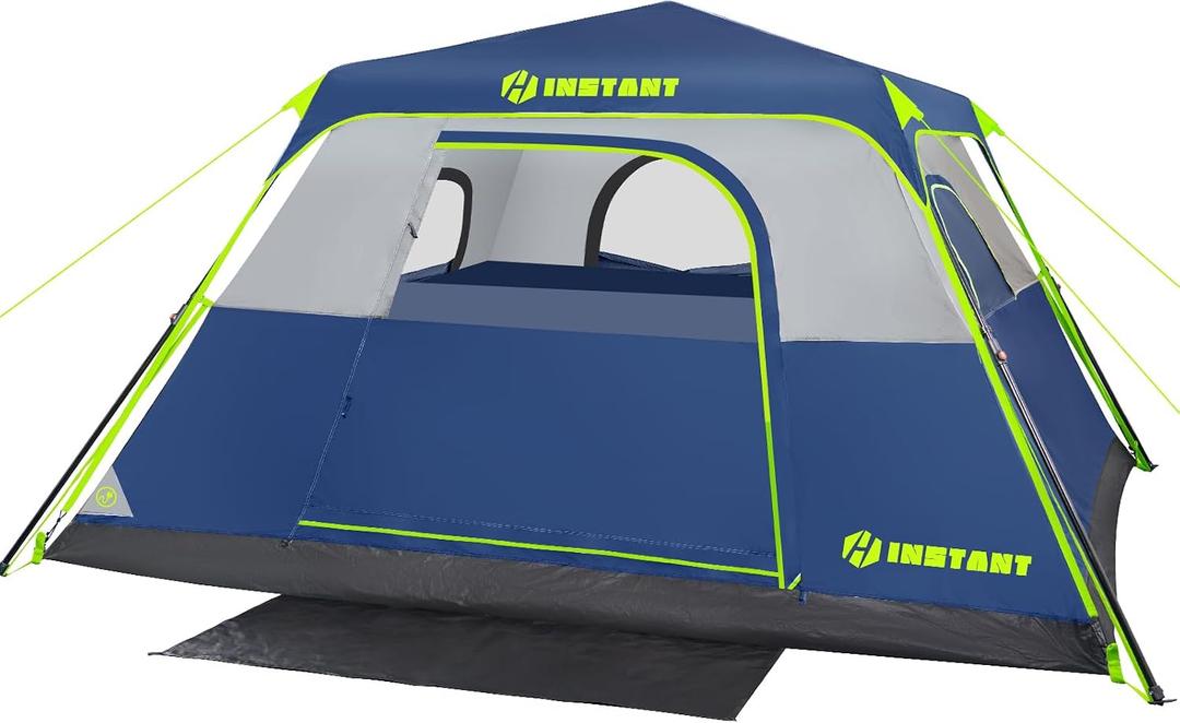 6 Person Instant Tent, Waterproof Pop Up Tents for Camping with Rainfly, 60 Seconds Easy Setup, Automatic Cabin Tent for Family Camping with Expandable Carry Bag & Upgraded Ventilation (6 Person)