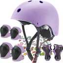 FOOKCIAN Kids Helmet,Toddler Skateboard Helmets for Boys Girls with Knee and Elbow Pads Wrist Guards fit Roller Skates,Skateboarding,Skating Scooter Adjustable Kids Helmet, Size: Small: 18.9"-21.3" / 3-8 year