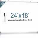 MaxGear White Board for Wall, 24" x 18" Magnetic White Board, Aluminum Frame, Double-Sided Hanging Whiteboard, Portable Dry Erase Board for Planning Drawing Memo to Do List School Home Office (Silver)