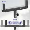 Vondynote Set of 2 Dual Speaker Mount Bar Mounting Fork Bracket Speaker Pole Width Adjustable, Black
