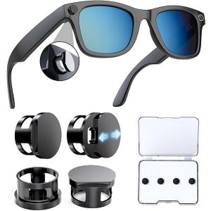 4PCS LED Light Cover for RayBan Meta Glasses, Light Blocker Covers Compatible with RayBan Meta Wayfarer, Skyler, Oakley, Headliner Accessories, Blackout LED Blocking Cover for Meta Glasses