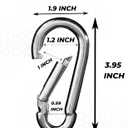 Carabiner Clip 5 Pack - Multipurpose Heavy Duty Snap Hooks - Small and Large Clips for Keys - Carabiner Hook (Gray)
