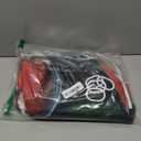 4Pcs Christmas Shower Curtain Bathroom Set - Black Santa Claus Girl Non Slip Rugs Toilet Lid Cover Bath Mat with 12 Hooks Xmas Decorations