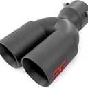 Rough Country Black Dual Exhaust Tip | 304 Stainless Steel | 2.5-3" - 96050