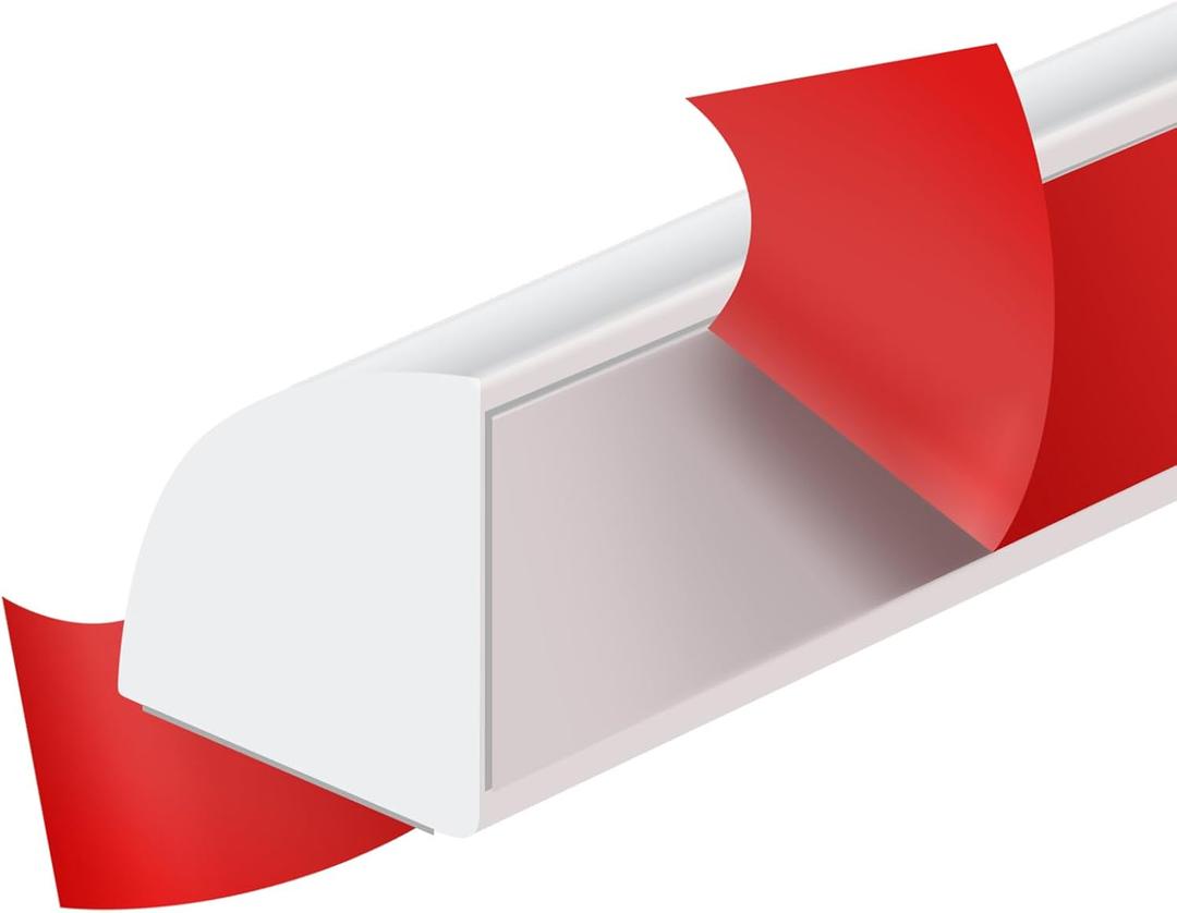 Flexible Quarter Round Molding Peel and Stick Rubber Quarter Round Trim Molding Self Adhesive Wall Corner Trim Molding for Wall Edge Corner Countertop, White, 1/2 W x 1/2 H x 240 L