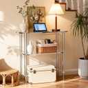 Acrylic Console Table Small, Oval Sofa Table for Living Room, Clear, 30.7'' x 11.8'' x 29.5''