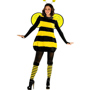 Morph Queen Bee Costume for Women - Adult Bumble Bee Outfit - Fun Bumblebee Dress for Halloween or Costume Parties, M 