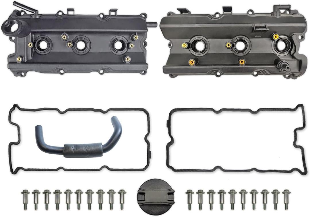 Engine Parts Valve Cover Set Compatible with Infiniti G35 FX35 M35 Nissan 350Z 2003-2008 3.5L V6 Replace 13264-AM610 036-0009 13270-8J102 13264-AM600 036-0008 13270-8J112