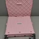 MACOPRO Folding Utility Cart Portable Rolling Crate Handcart Shopping Trolley Collapsible Tool Box, with Lid, Basket on 4 Rotate Wheels, for Grocery, Shopping, Office, Teacher (Pink)