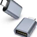 Syntech USB C Male to USB3 Female Adapter Compatible with iPhone 17 Pro Max iMac 2021, iPad Pro 2021, MacBook Pro 2020 / Air 2020 and Other Type C or Thunderbolt 3 Devices Blue, Pack of 2