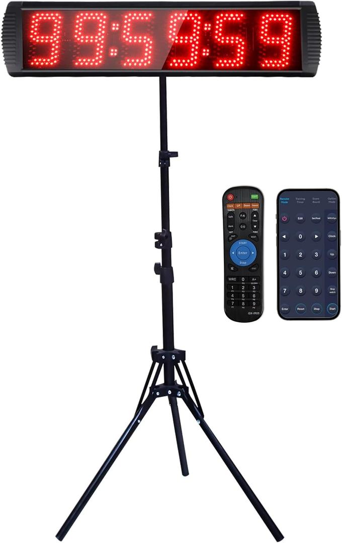 5" LED Race Clock with Tripod & Wall Mount, Remote & APP Control