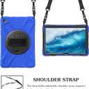 Case for Samsung Galaxy Tab A9 Plus/A9+ 11'' 2023 (SM-X210/X216/X218),Portable Heavy Duty Dropproof Protective Cover Case with 360 Rotating Stand,Handle & Shoulder Strap,Stylus Pen (New Blue)