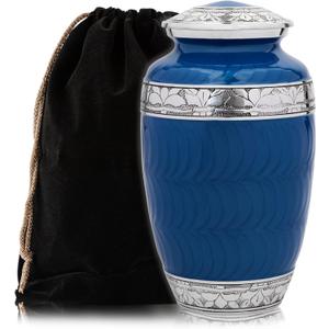 Cremation Urn for Human Ashes by Forever Lane Adult Urn Large with Beautiful Velvet Bag (Large Urn)