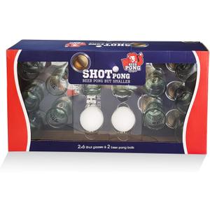 Mini Beer Pong Smaller Shot Pong Drinking Games for Adults Party 12 Shot Glasses 2 Pong Balls