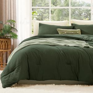 WRENSONGE Queen Comforter Set - 3 Pieces Prewashed Deep Forest Comforter Soft Lightweight for All Seasons, Down Alternative Comforters Queen Size with 2 Pillow Shams
