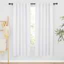 RYB HOME Room Darkening Curtains Window Shades, Privacy Bedroom Curtains Sunlight Block Drapes for Living Room/Studio Backdrop, W 42 x L 72 inch, Pure White, 1 Pair