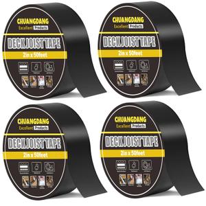 CHUANGDANG Black Joist Tape for Decking,2inx50ft,4-Pack,Joist Deck Butyl Tape for Joist, Roofs Beams, RV, Doors, and Fences, Waterproof Butyl Joist Tapes, Anti-Corrosion, Weather-Resistant
