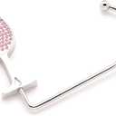 Chris's Stuff Wine Lover's Purse Hook - Portable Handbag Holder - Table/Desk Hanger with Wine Glass Rhinestone Design (Pink)