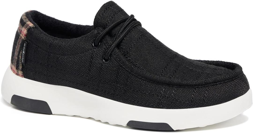 Womens Orthopedic Slip-On Shoes for Plantar Fasciitis Pain Relief: Comfortable Orthopedic Sneakers with Arch Support, Orthotics Supportive Loafers Black Size 8