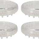 SoftTouch 4680195N Round Spiked Plastic Caster Cups for Short Loop Carpet (3/8" H) - 4 Count (Pack of 1) Clear, 4 inch,