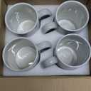 Coffee Mugs Set of 4,16 OZ Large Tea Cups, Grey Marble Ceramic with Big Handle,Bulk Marble Diner Mugs Set for Latte, Beer,Cappuccino,Microwave Dishwasher Safe Cup for Men Women Gift