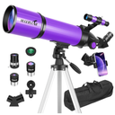 Telescope, Telescope for Adults & Kids & Astronomy Beginners, 80mm Aperture 600mm Portable Refractor Telescopes Fully Multi-Coated Optics with AZ Mount Tripod, Phone Adapter and Moon Filter