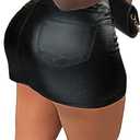 SOFIA'S CHOICE Women Leather Skirts Mini High Waisted Casual Bodycon Skirt Black Large (Black), L