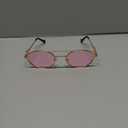 Rmerom Retro Oval 90s Metal Sunglasses for Women, 2026 Trendy Chic Narrow Gold Sun Glasses Fashion Sunnies (Gold Frame - Pink Lens)