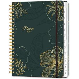 2026 Planner 8.5 x 11, Large Weekly and Monthly Planners with Tabs, A4 Spiral Bound Daily Calendar 2026 Planner, 12 Month Agenda Organizers from Jan. to Dec.(Black Gold)