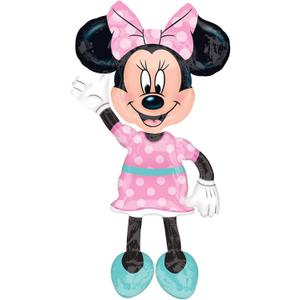 Anagram 34331 Minnie Airwalkers - Pink Dress Foil Mylar Party Balloon, 54", Multicolor, Pack of 1,10116417