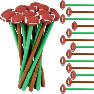 LiYiQ 25 Pcs Football Party Favor Cartoon Cute Fun Pens for Kids Kawaii Football Shape Gel Black Ink Pen Cute Football Pens for School Office Home Student Kids Present